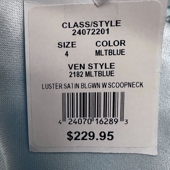 Strapless Light Blue Satin A-Line Formal Gown Size 4 Dress by COLORS 2182 - Picture 10 of 12